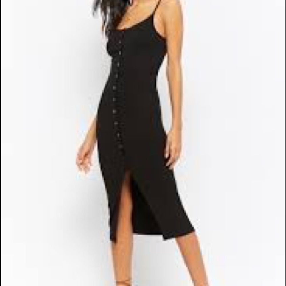 SALE Orange Button-front Ribbed Midi Dress